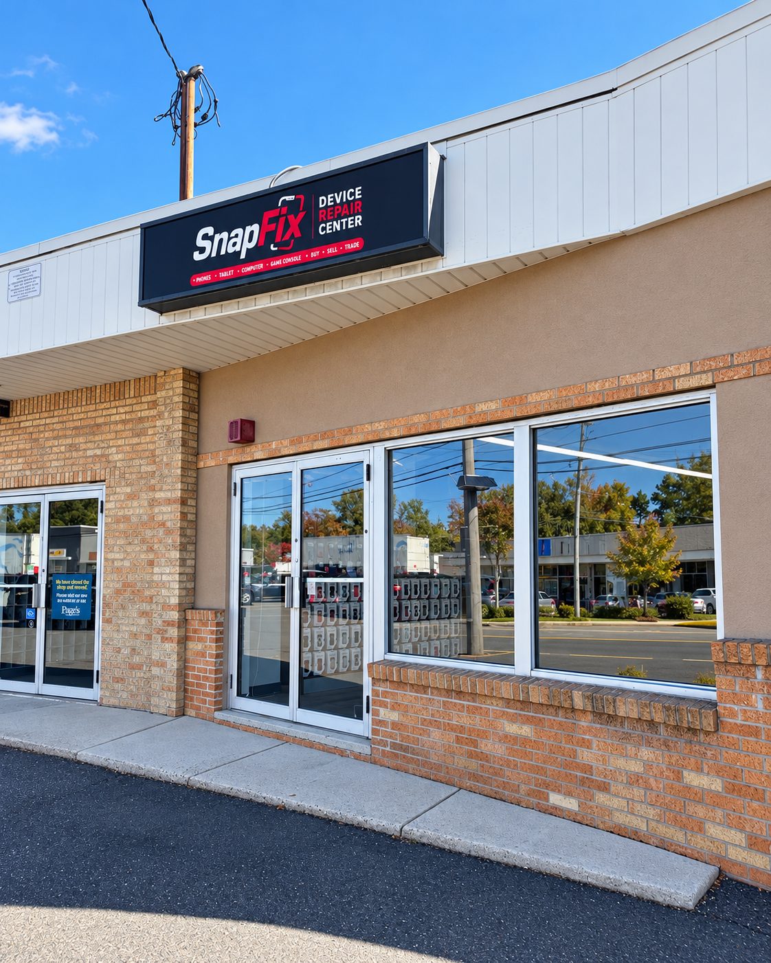 SnapFix Device Repair Center storefront on Route 17 in Paramus, NJ